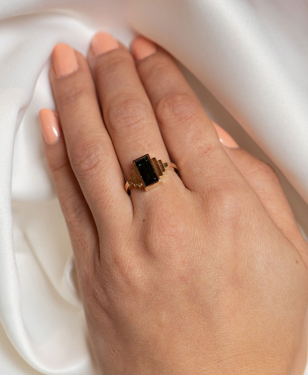 One of a Kind 240 - 18k Yellow Gold, Green Tourmaline