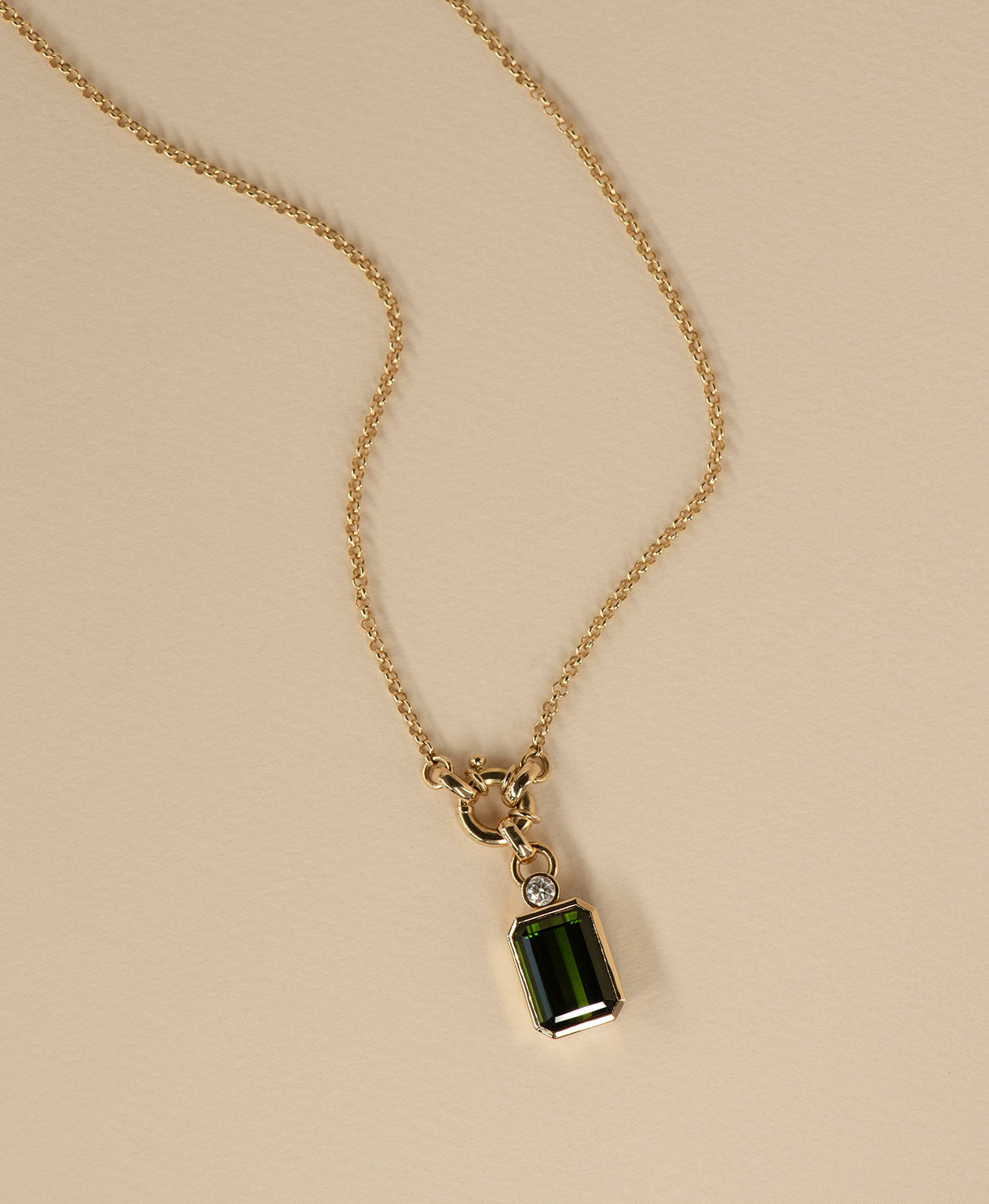 One of a Kind 489 - 18k Yellow Gold, Green Tourmaline