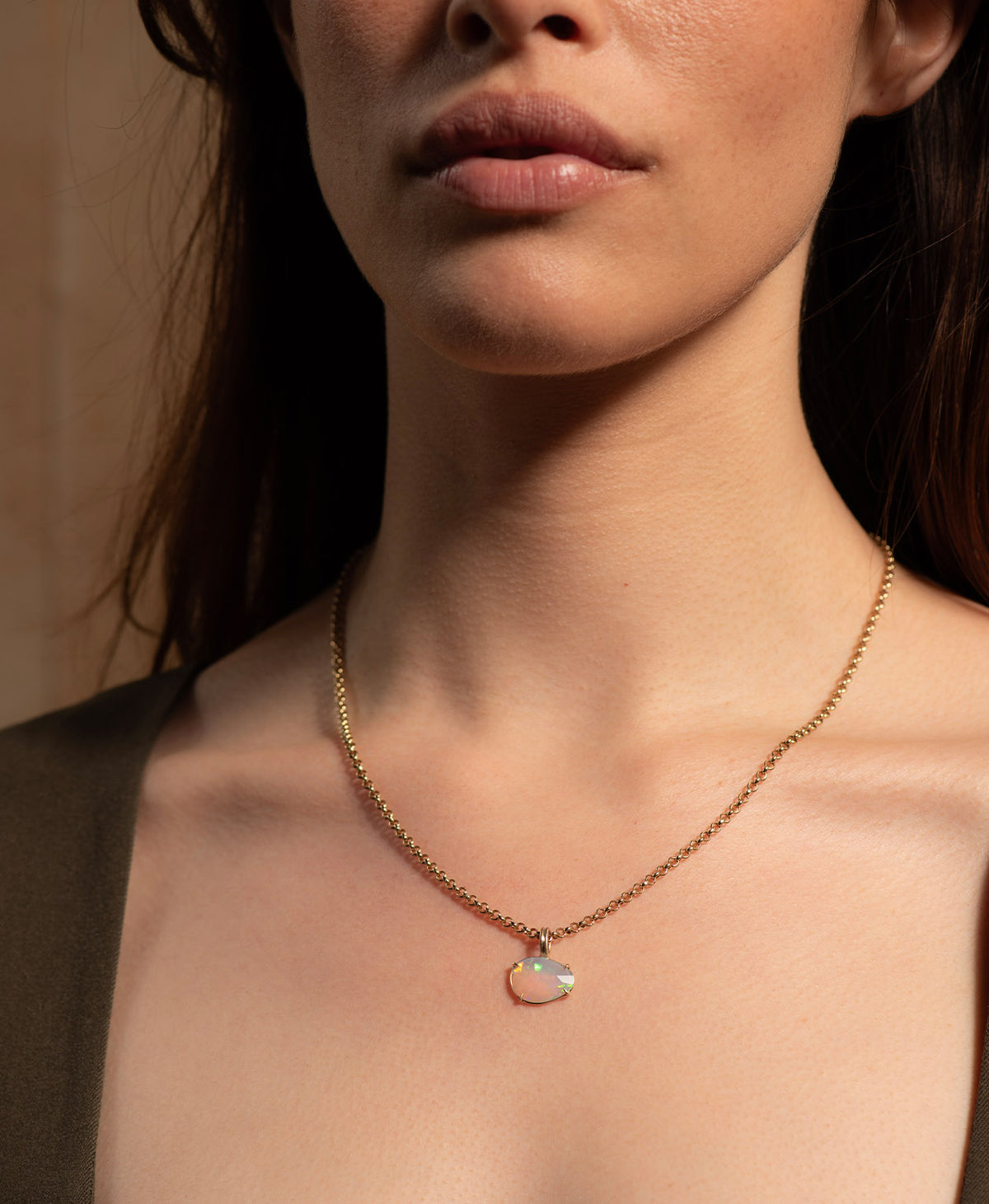 One of a Kind Charm 528 - 9k Yellow Gold, Opal