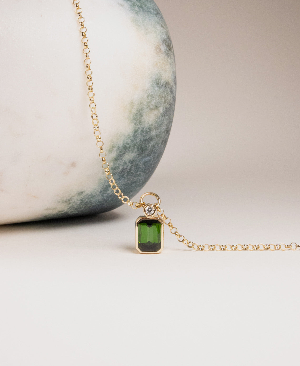 One of a Kind 483 - 9k Yellow Gold, Green Tourmaline