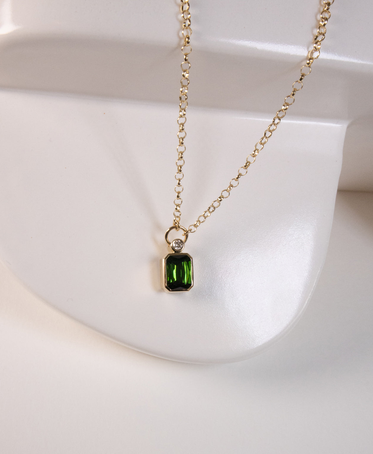 One of a Kind 483 - 9k Yellow Gold, Green Tourmaline