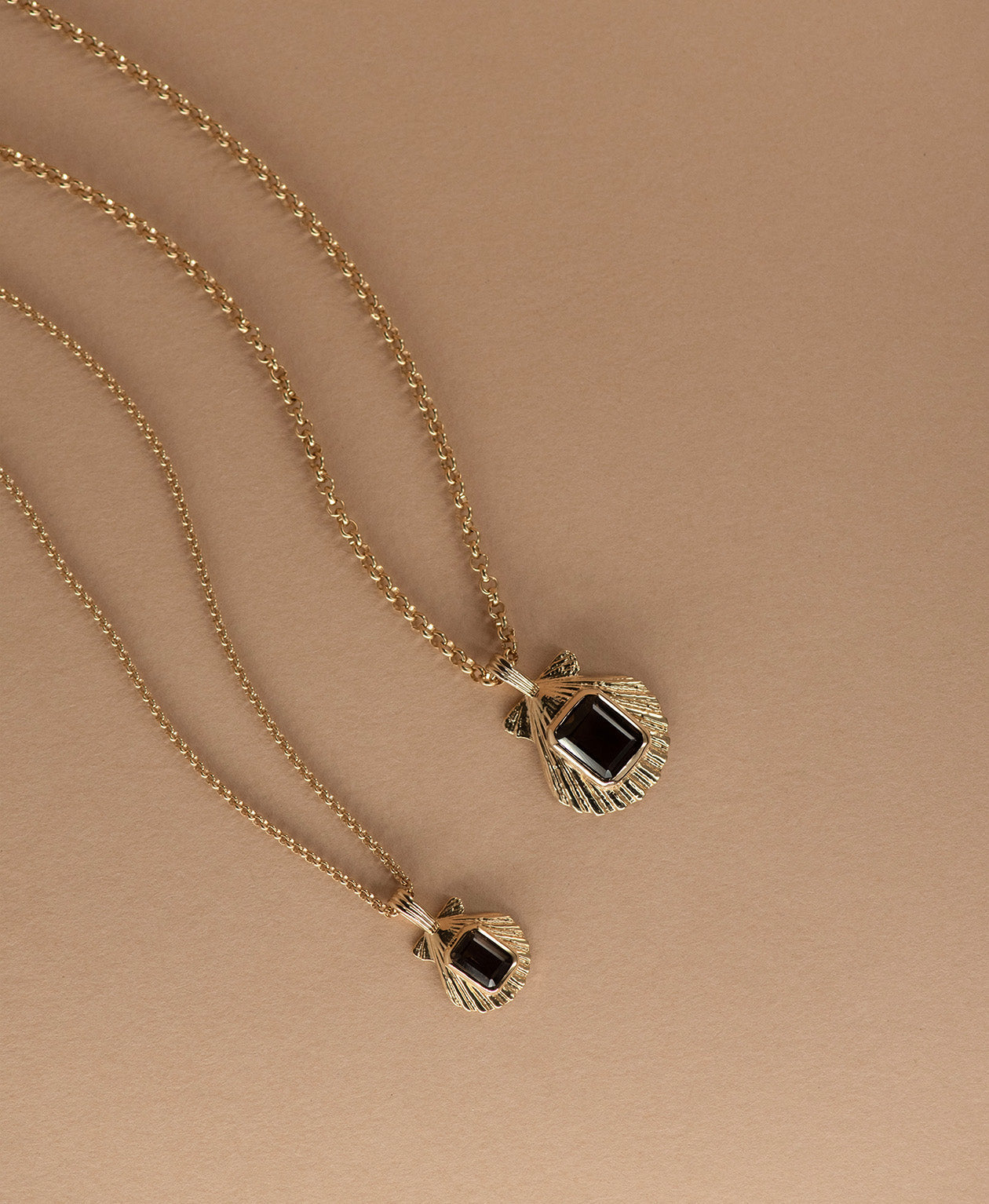 Alara Necklace - 22k Gold Vermeil, Smoky Quartz