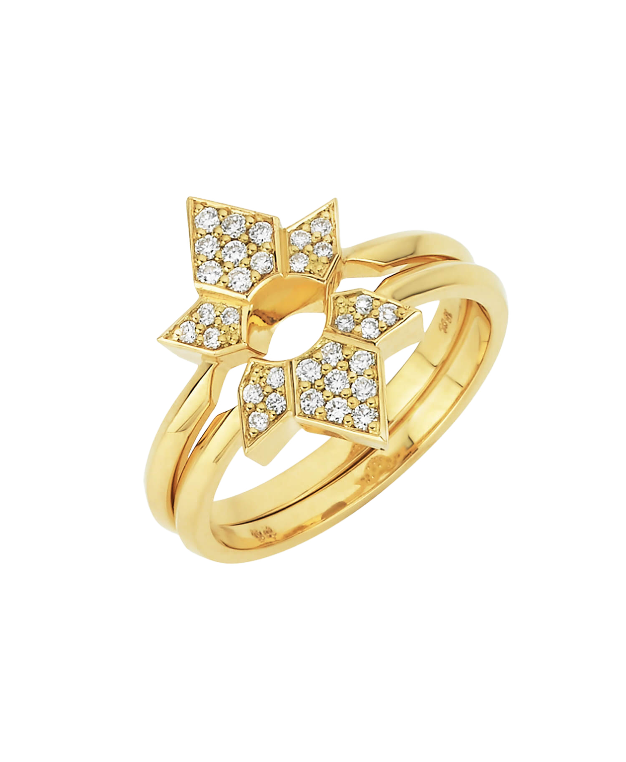 Amara Wedding Bands - 18k Yellow Gold, Diamond