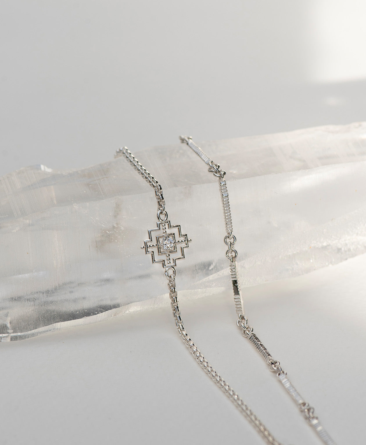 Ameena Bracelet & Centred Bracelet Gift Set - 925 Sterling Silver