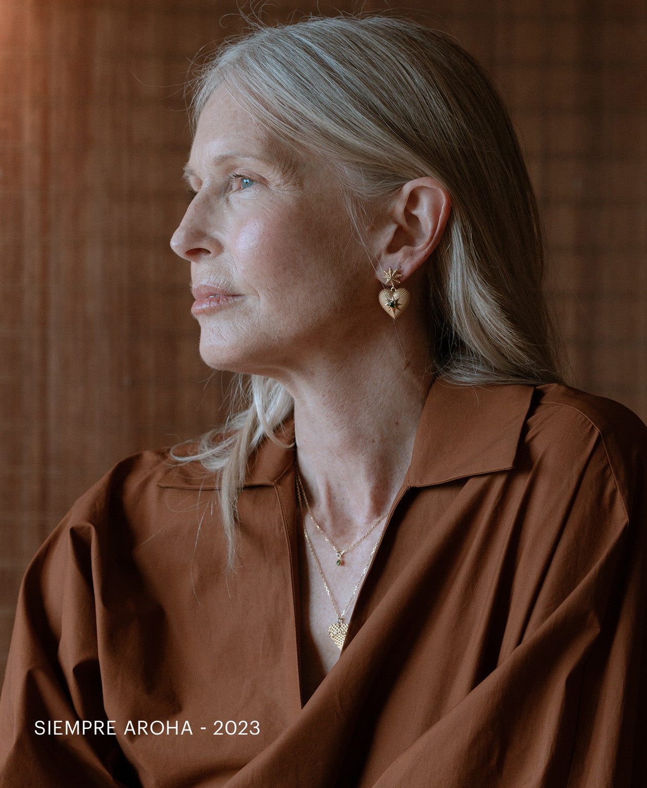 Brave Heart Charm - 925 Sterling Silver, Chrome Diopside