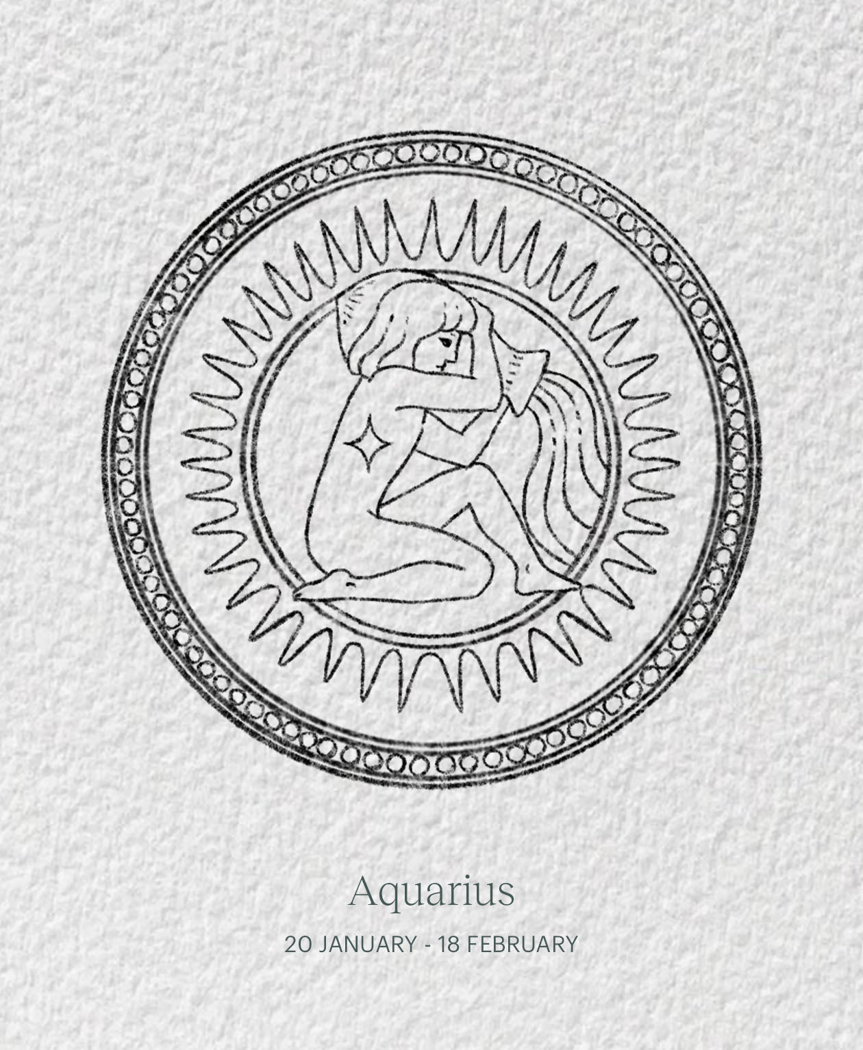 Sun in Aquarius Necklace - 925 Sterling Silver