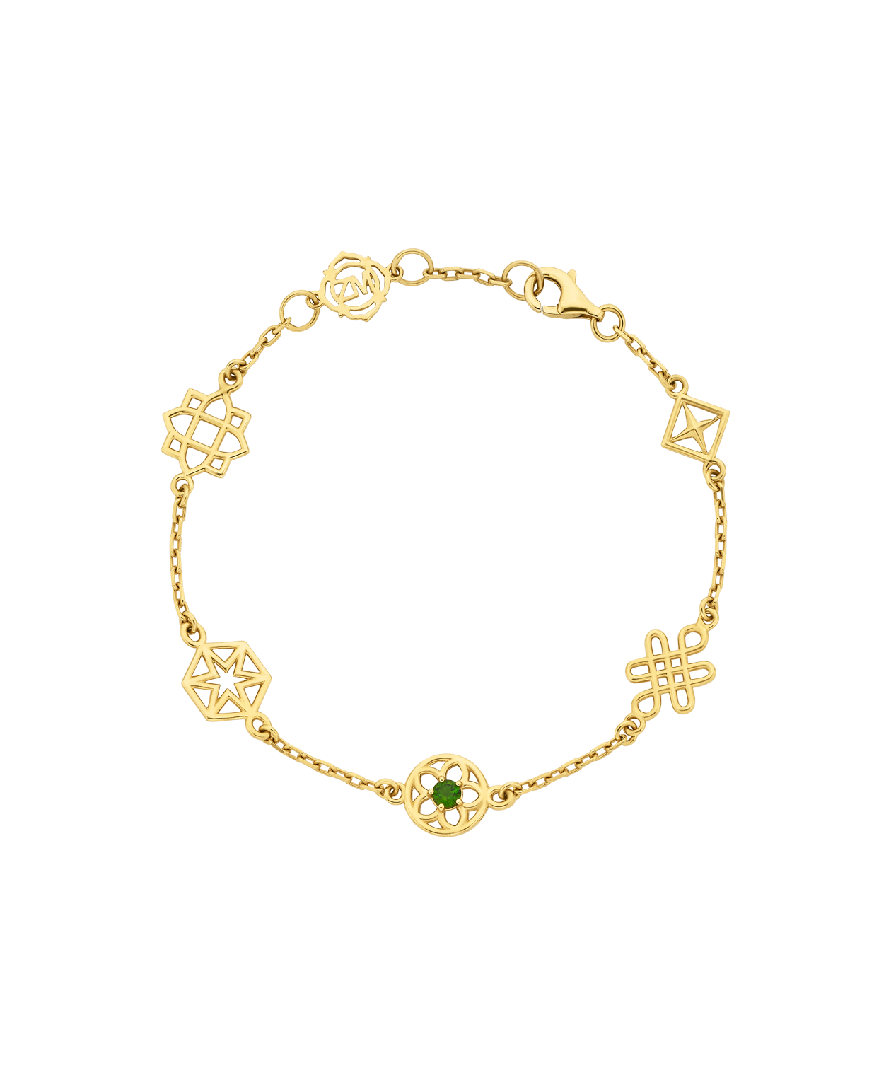 Aura Bracelet - 22k Gold Vermeil, Chrome Diopside
