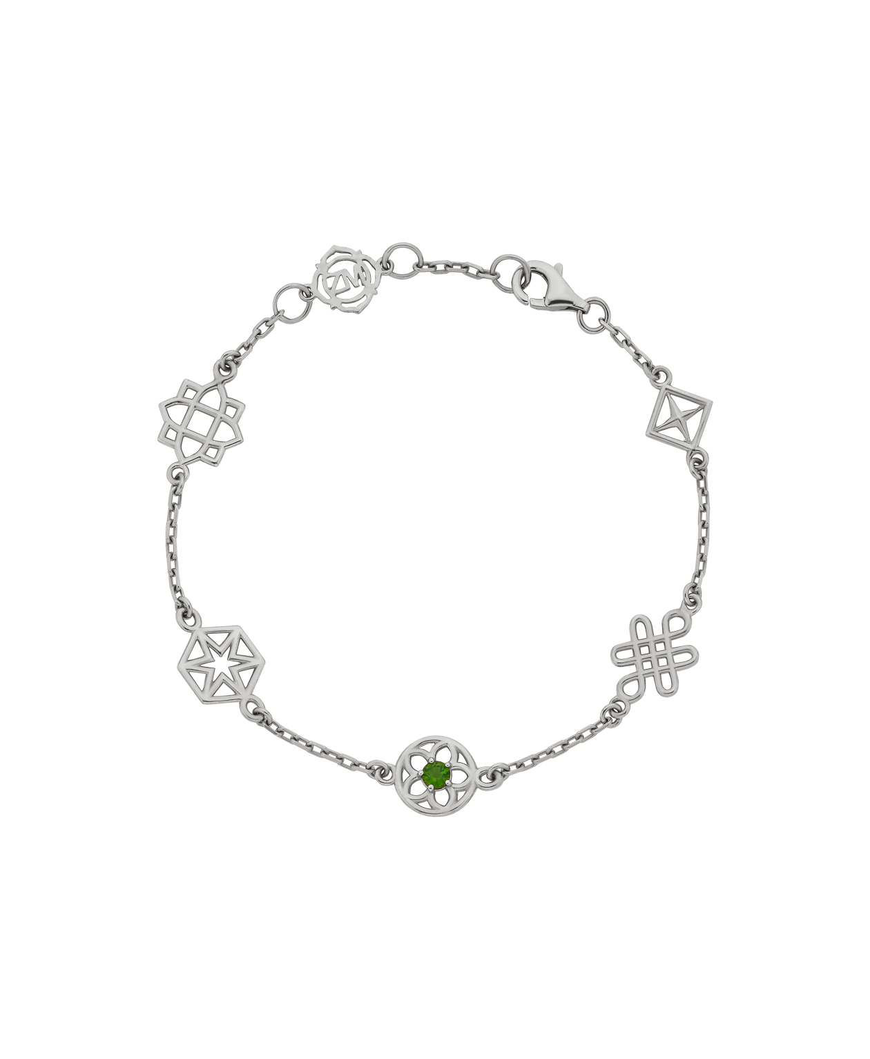 Aura Bracelet - 925 Sterling Silver, Chrome Diopside