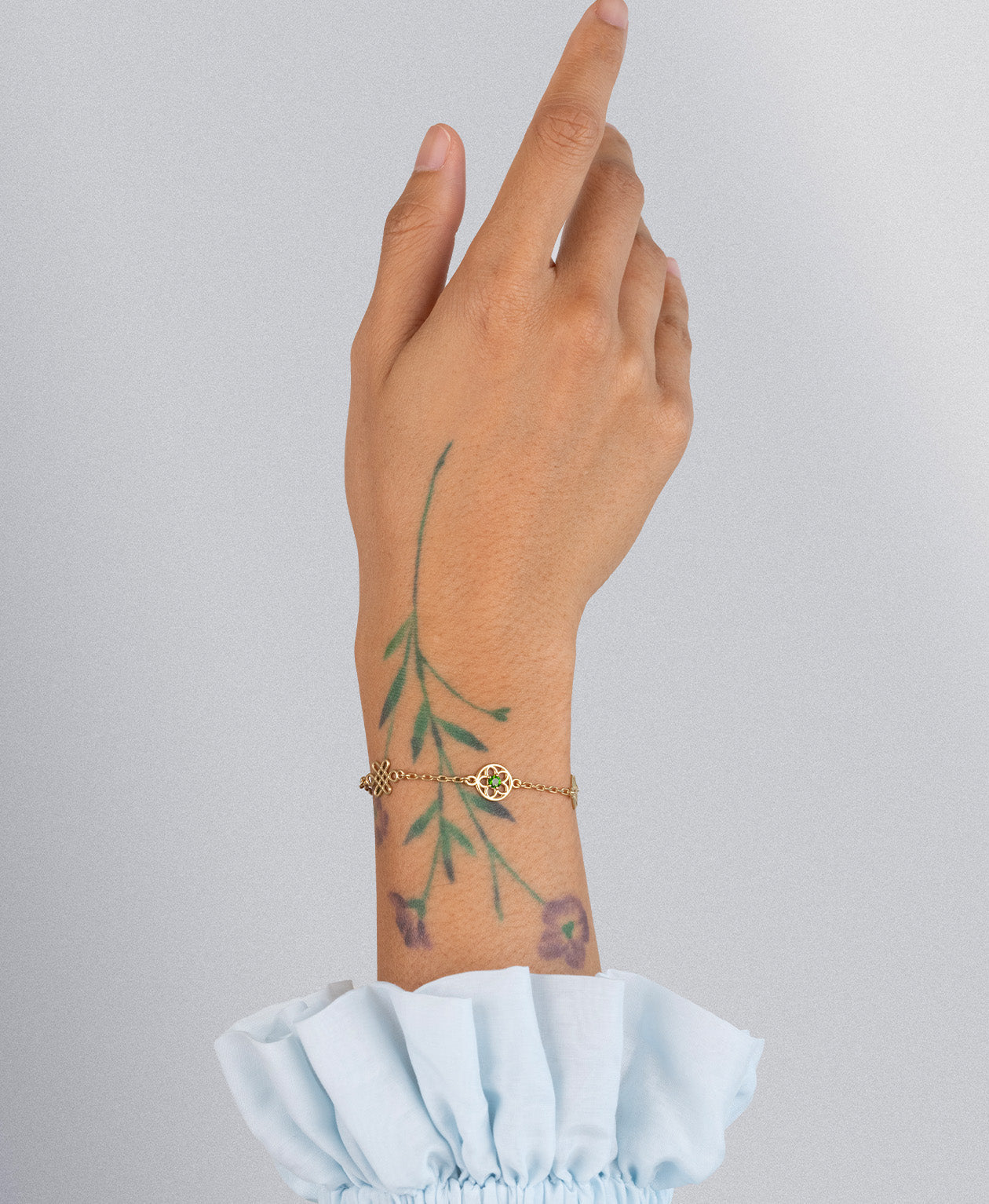 Aura Bracelet - 22k Gold Vermeil, Chrome Diopside