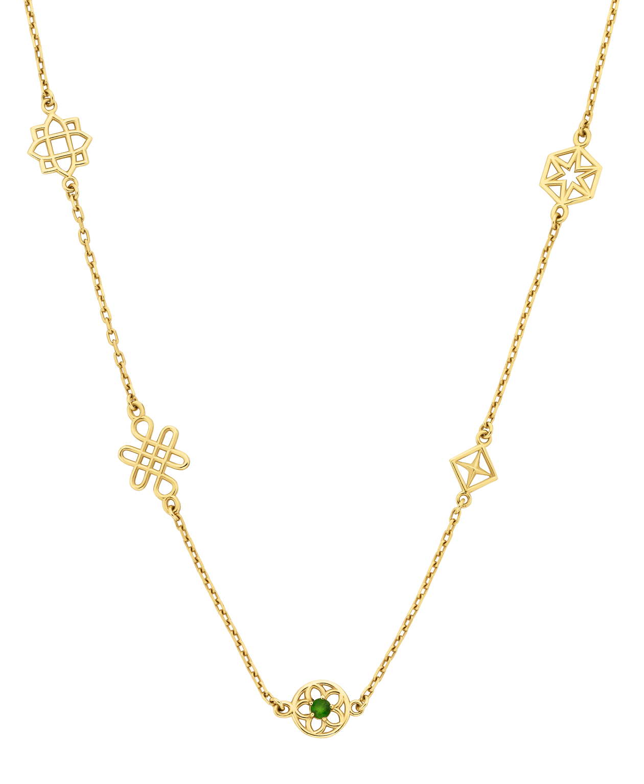 Aura Necklace - 22k Gold Vermeil, Chrome Diopside