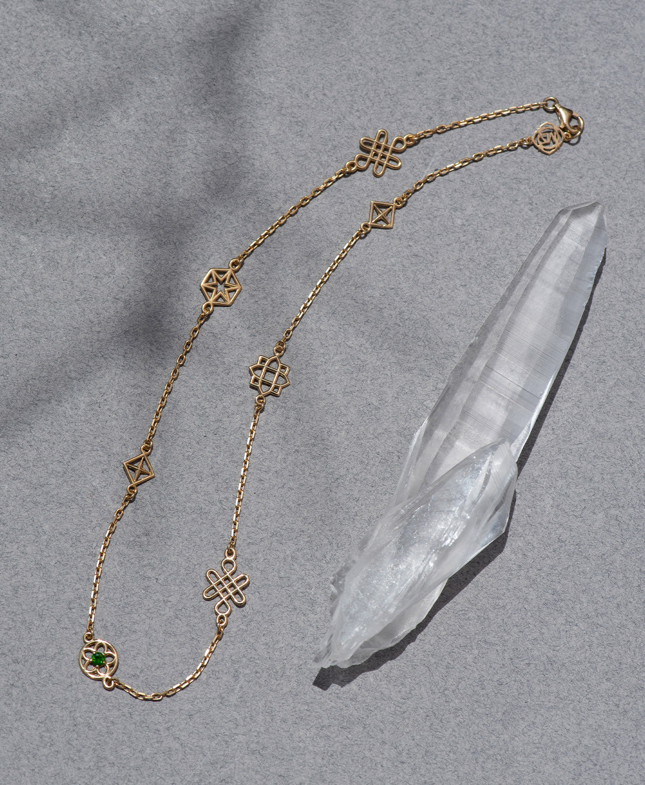 Aura Necklace - 22k Gold Vermeil, Chrome Diopside