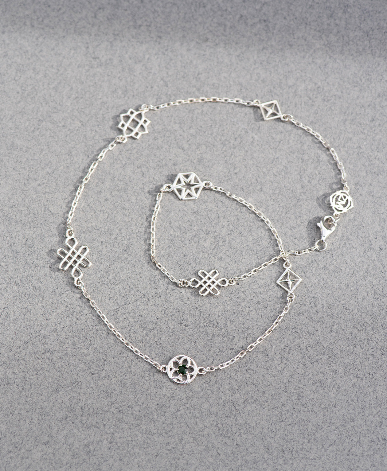 Aura Necklace - 925 Sterling Silver, Chrome Diopside