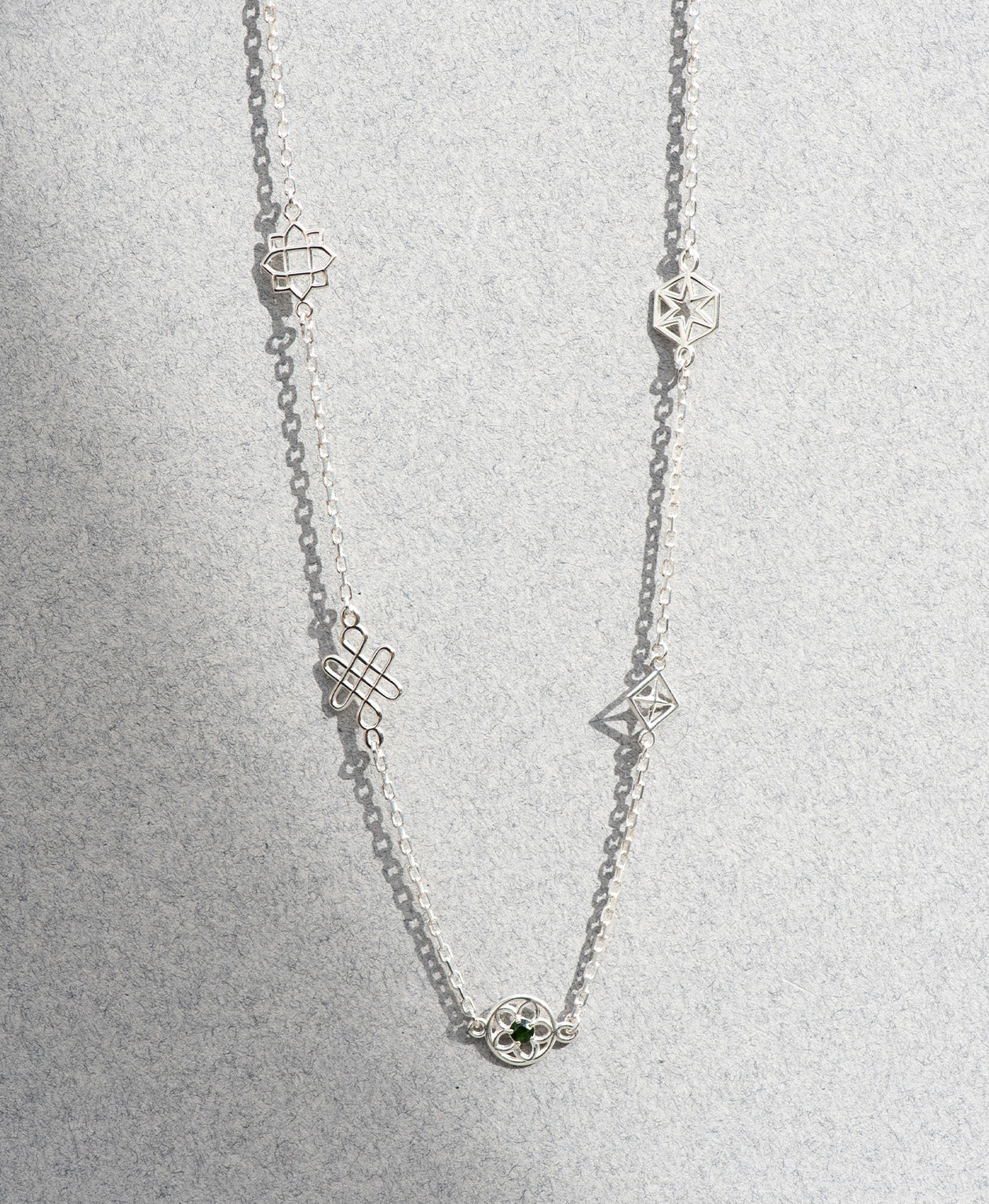 Aura Necklace - 925 Sterling Silver, Chrome Diopside