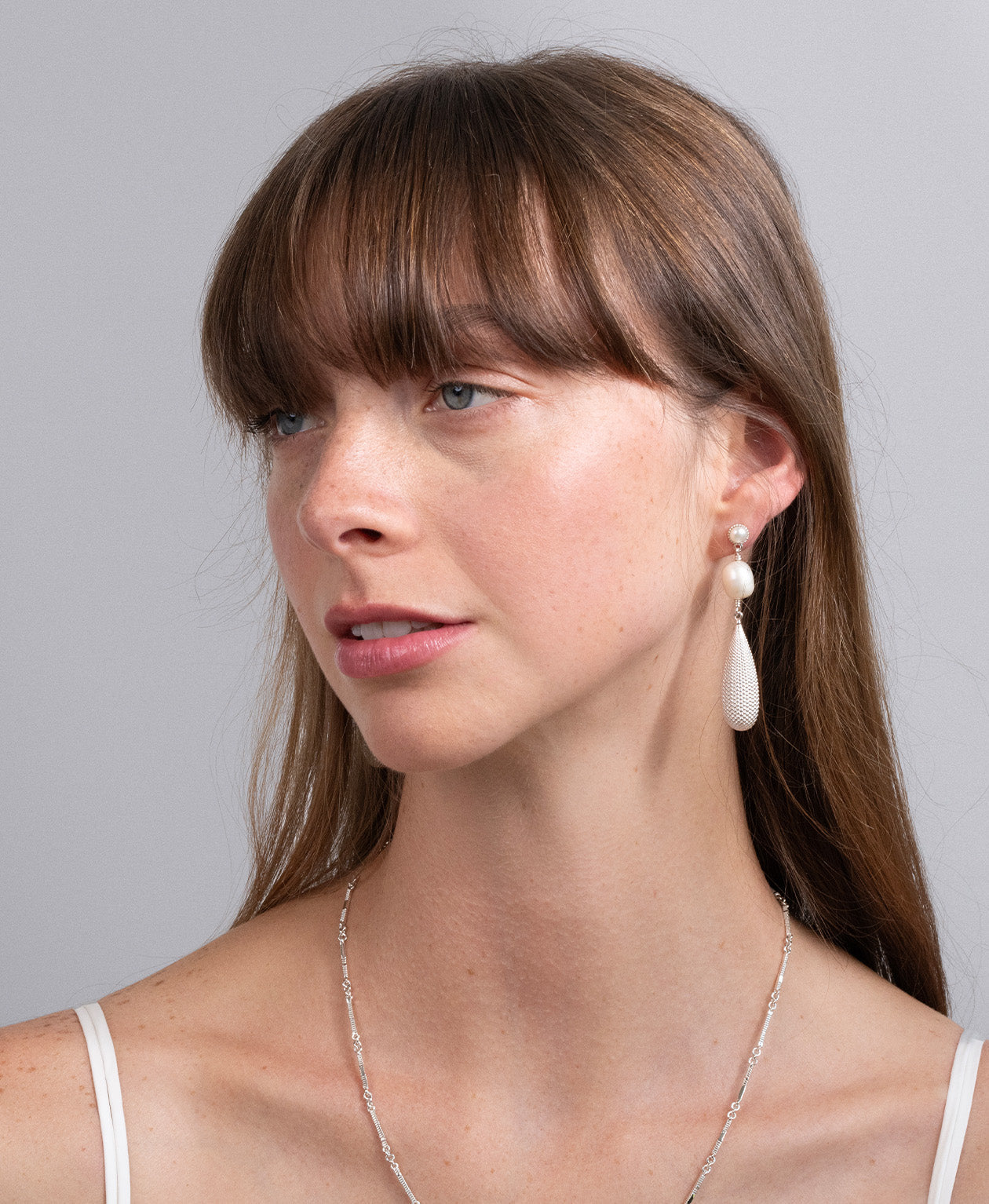 Ava Earrings - 925 Sterling Silver, Pearl