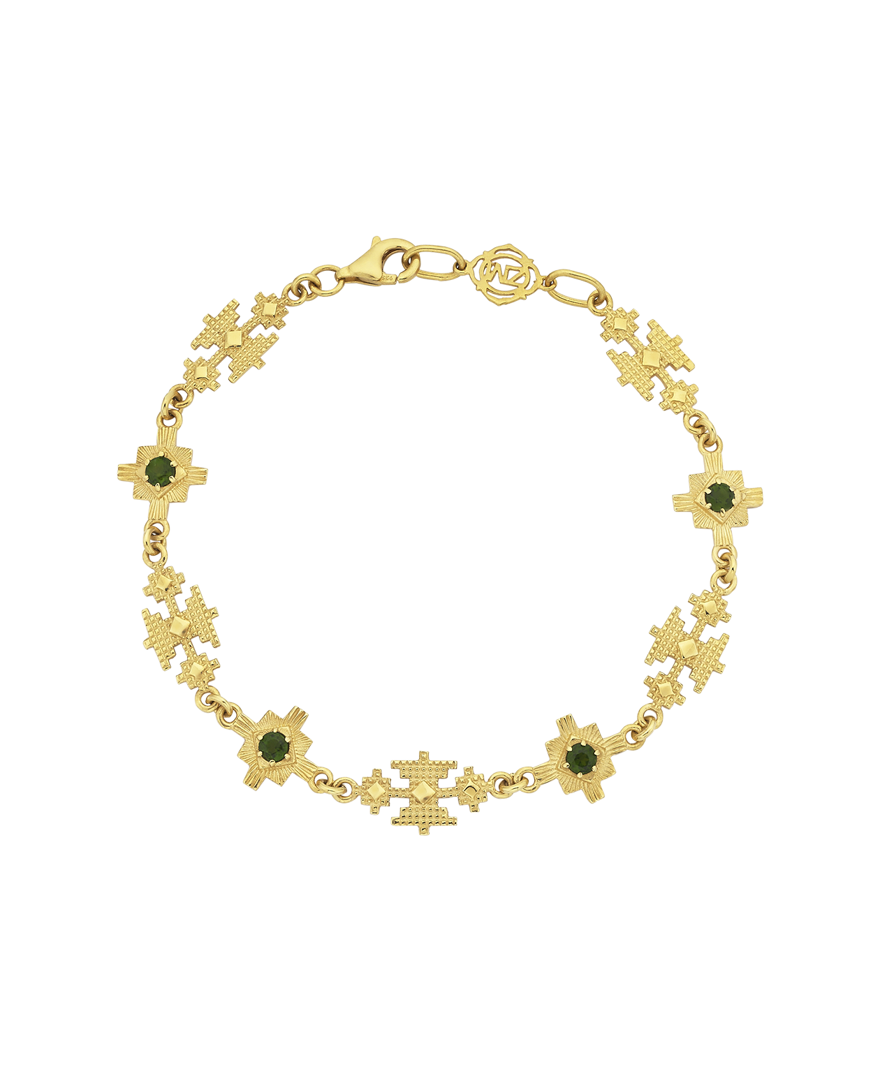 Ayllu Bracelet - 22k Gold Vermeil, Chrome Diopside