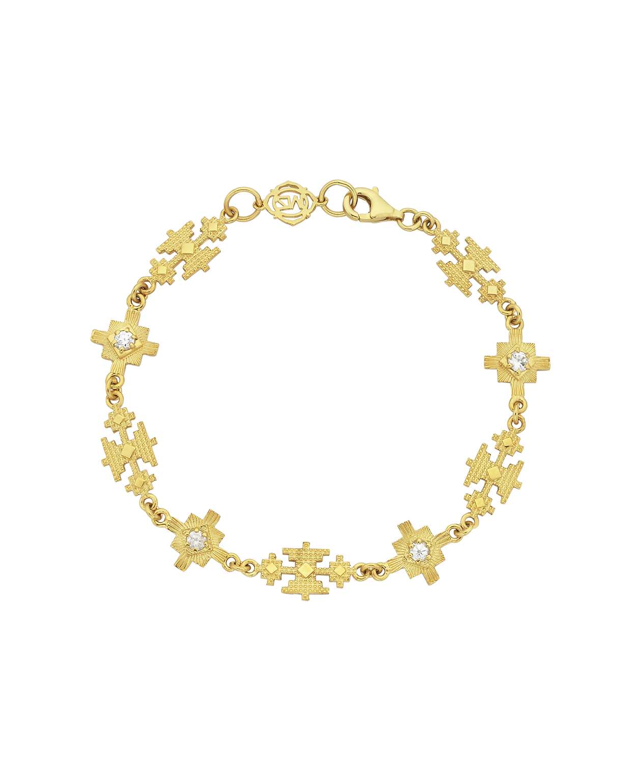Ayllu Bracelet - 22k Gold Vermeil, White Zircon