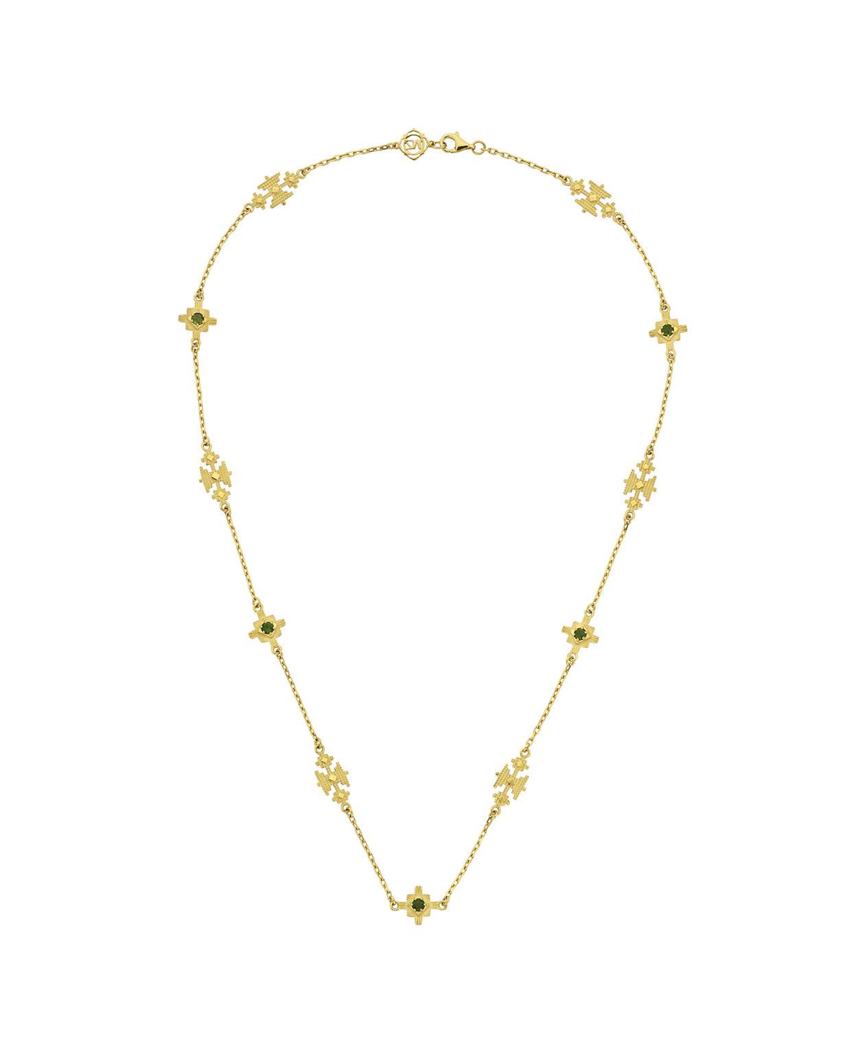 Ayllu Necklace - 22k Gold Vermeil, Chrome Diopside
