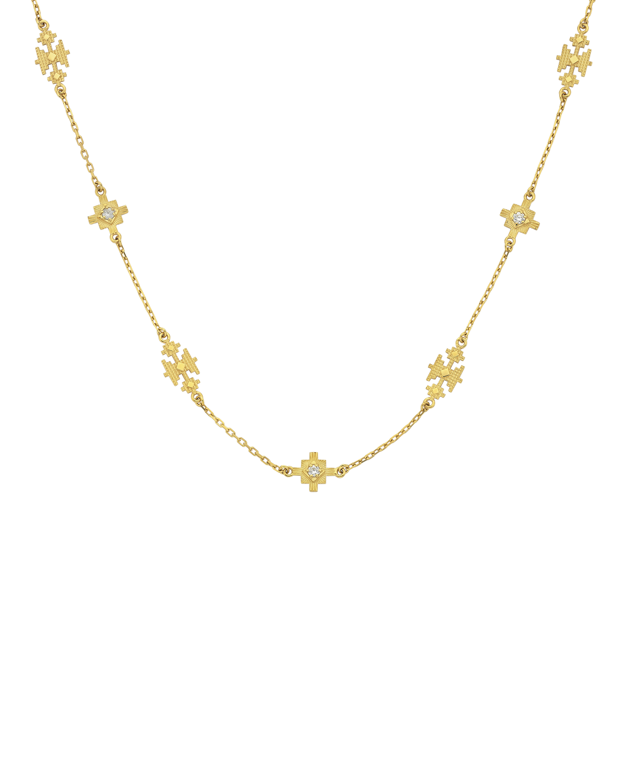 Ayllu Necklace - 22k Gold Vermeil, White Zircon