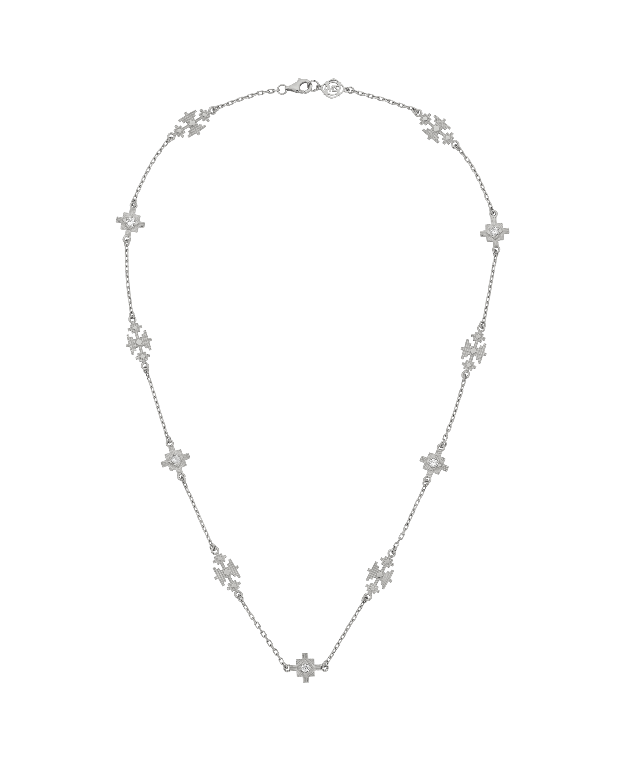Ayllu Necklace - 925 Sterling Silver, White Zircon