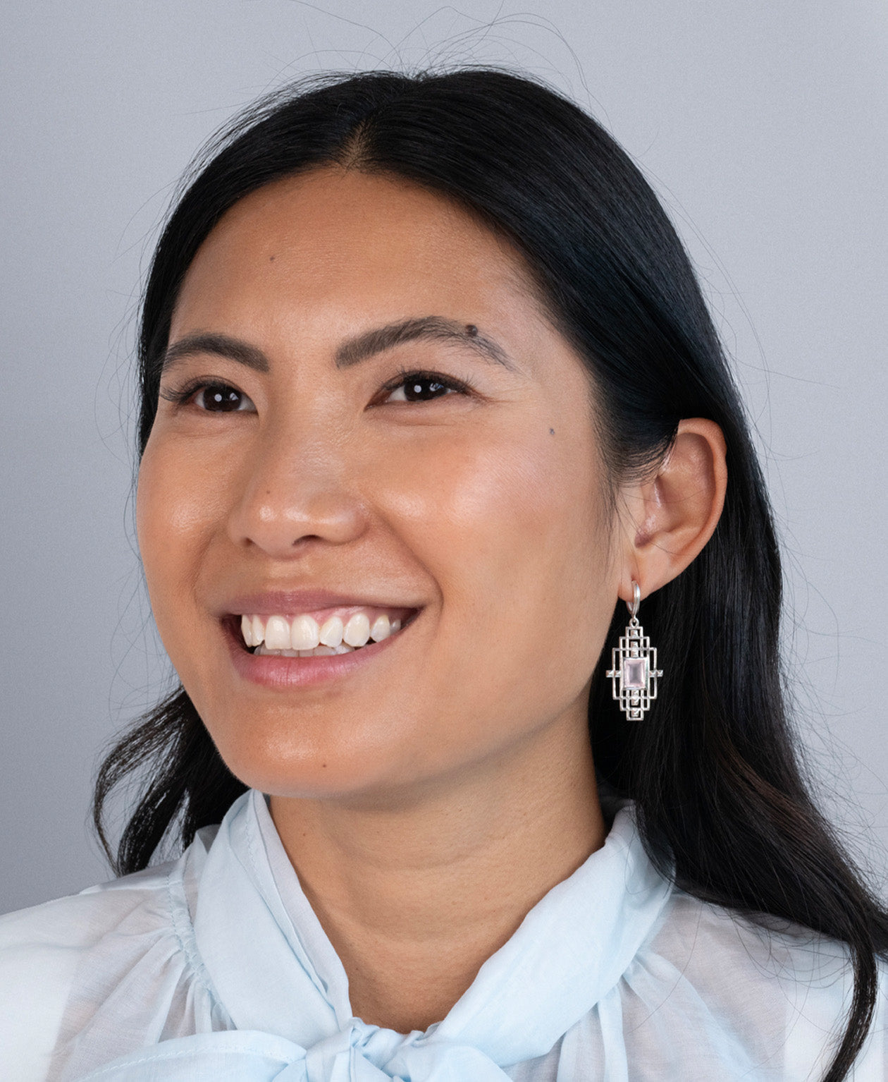 Bliss Earrings - 925 Sterling Silver, Rose Quartz