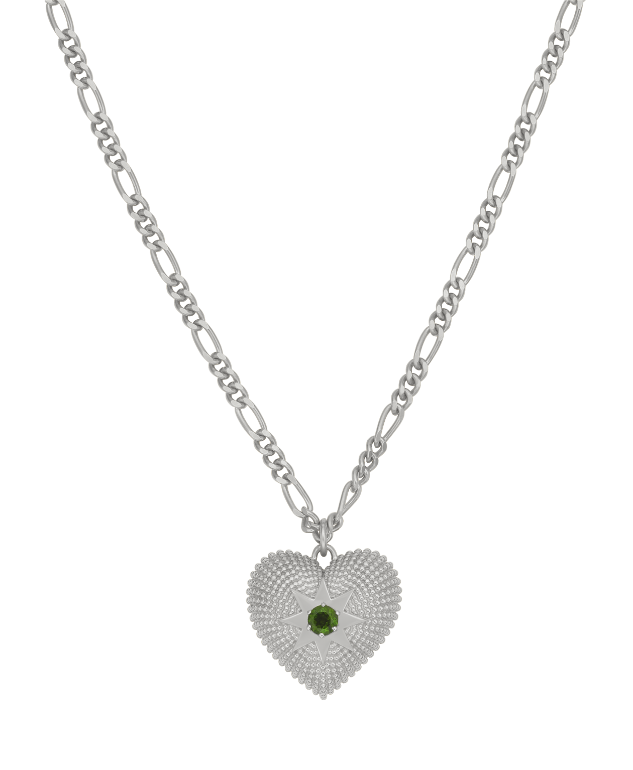 Brave Heart Necklace - 925 Sterling Silver, Chrome Diopside