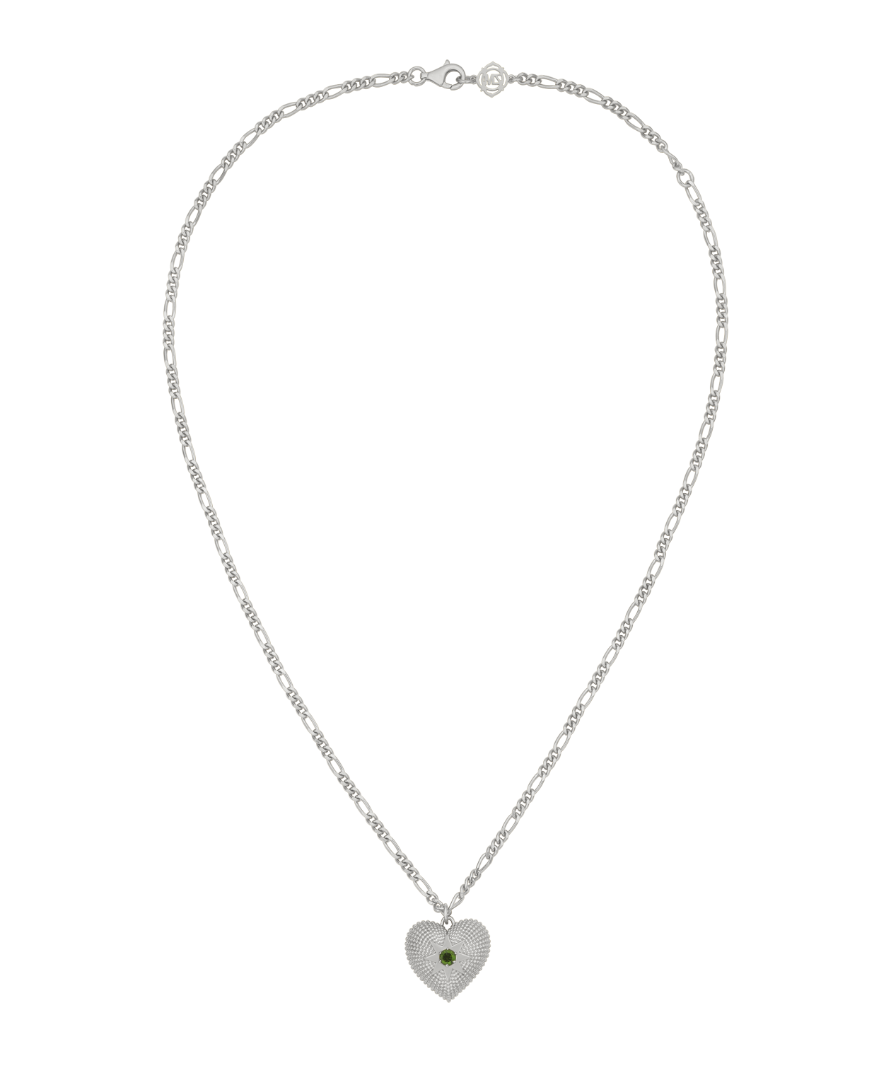 Brave Heart Necklace - 925 Sterling Silver, Chrome Diopside