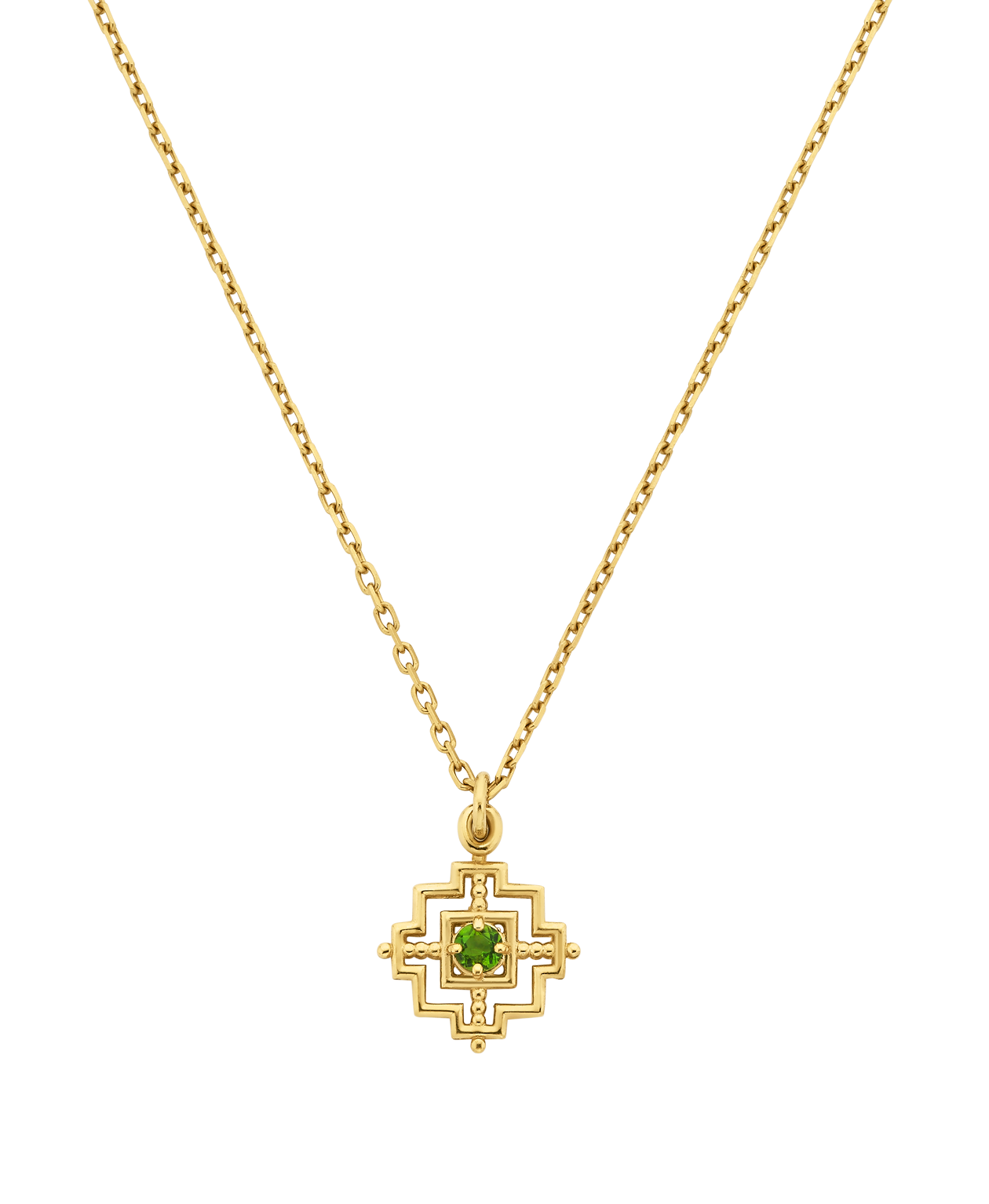 Centred Necklace - 22k Gold Vermeil, Chrome Diopside