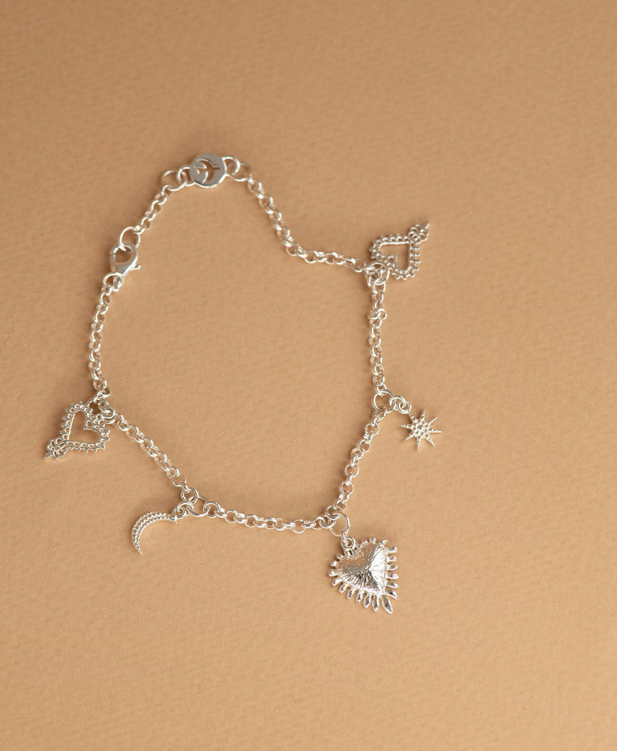 Mini Heart Earrings and Charmed Bracelet Gift Set - 925 Sterling Silver