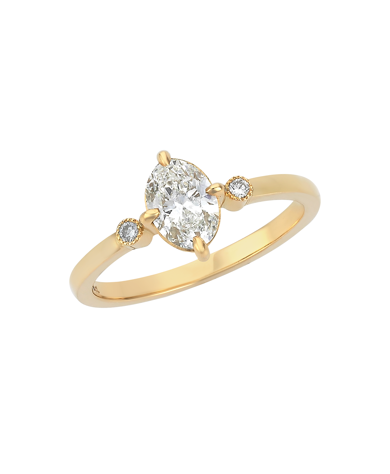 Claridad Engagement Ring - 18k Yellow Gold, Oval Cut Diamond 0.70 carat