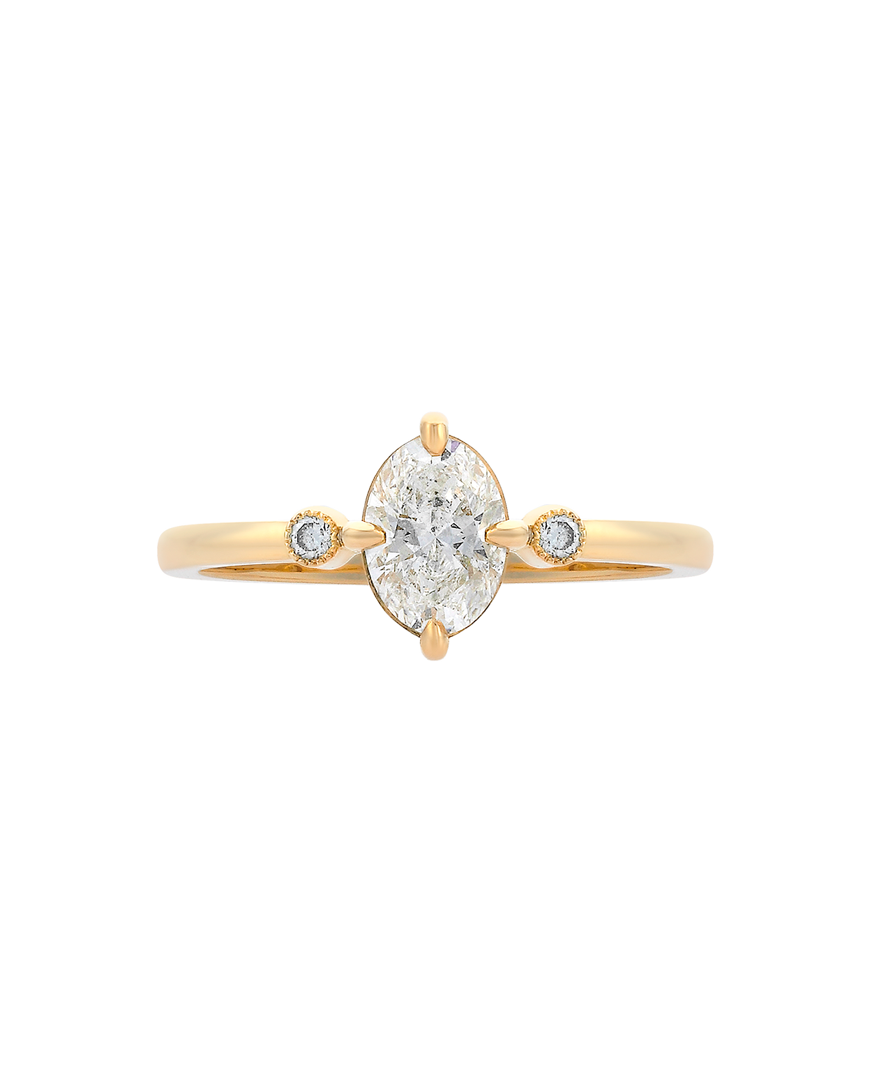 Claridad Engagement Ring - 18k Yellow Gold, Oval Cut Diamond 0.70 carat