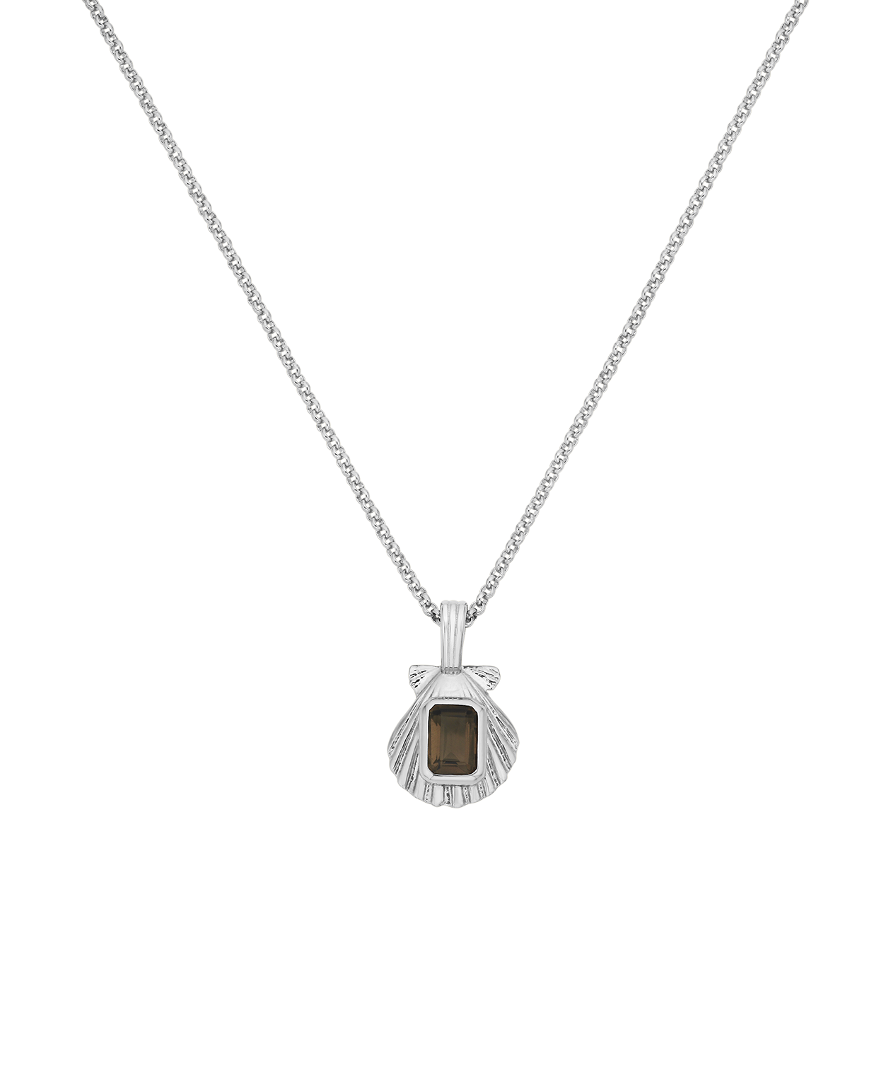 Cordelia Necklace - 925 Sterling Silver, Smoky Quartz