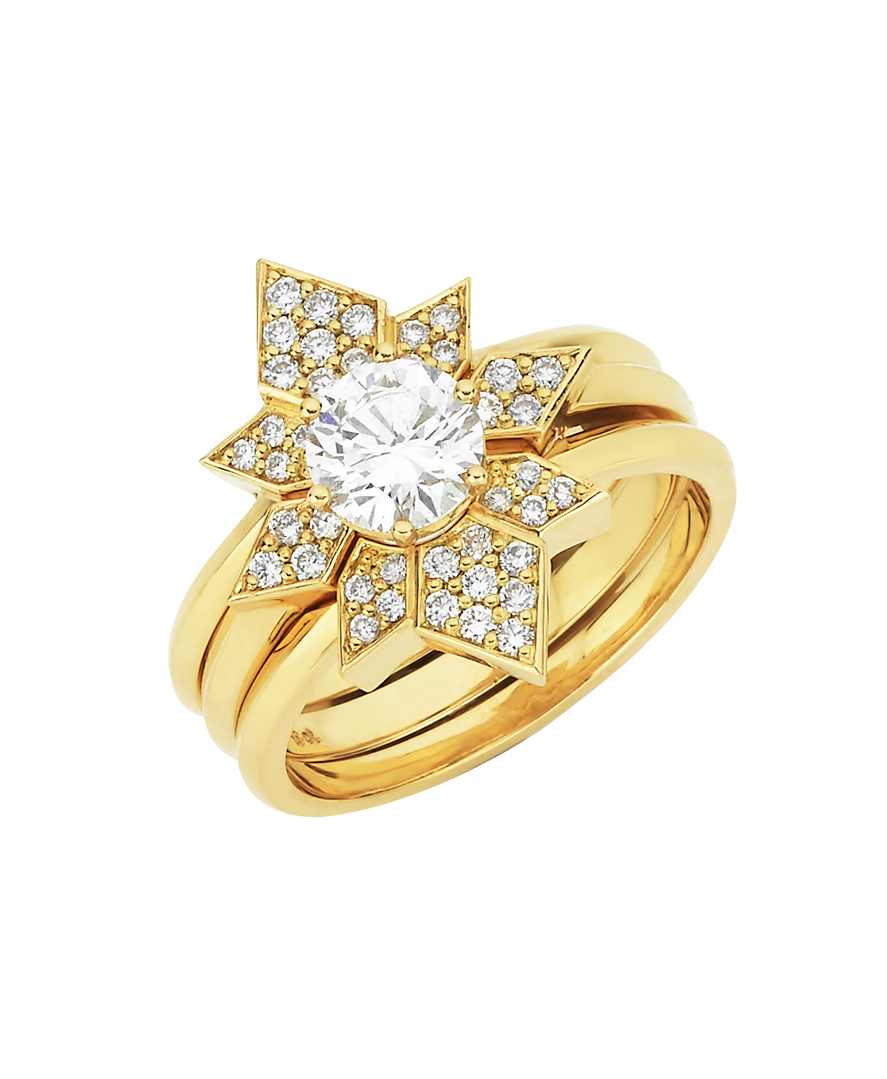 Amara Wedding Bands - 18k Yellow Gold, Diamond