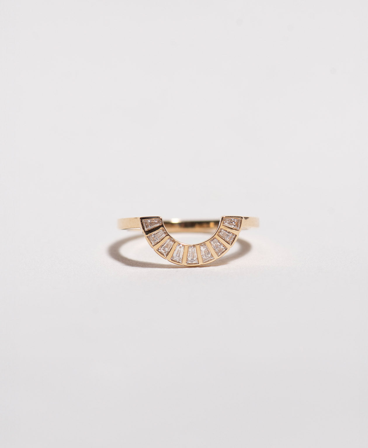 Deco Sun Band - 18k Yellow Gold, Tapered Baguette Cut Lab Grown Diamond 0.29 carat