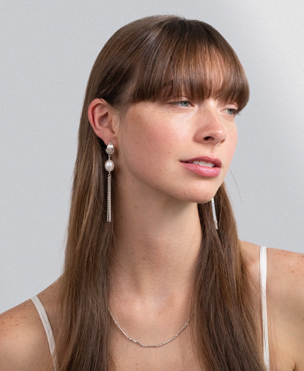 Esme Earrings - 925 Sterling Silver, Pearl