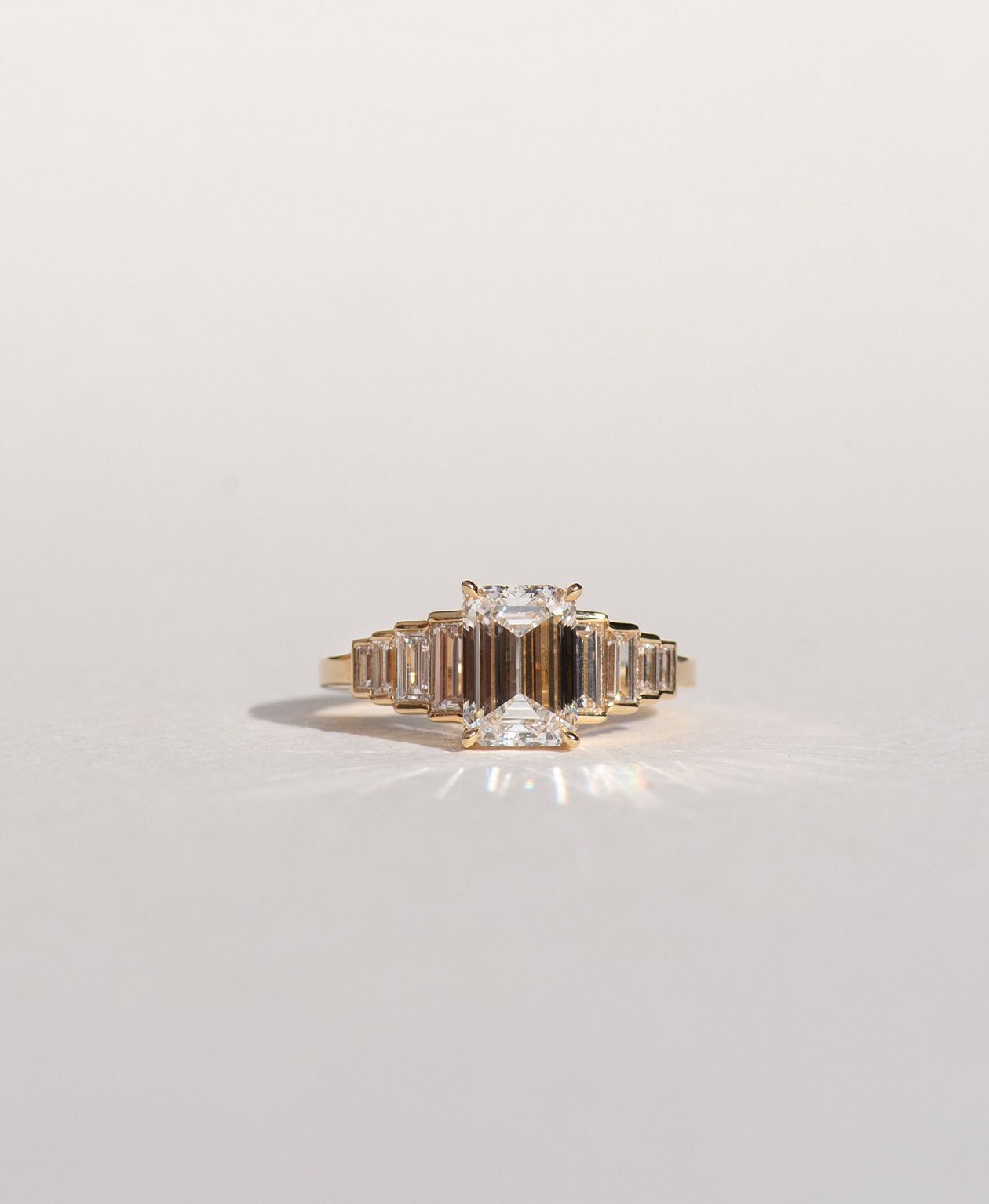 Fides Engagement Ring - 18k Yellow Gold, Emerald Cut Diamond 2.0 carat
