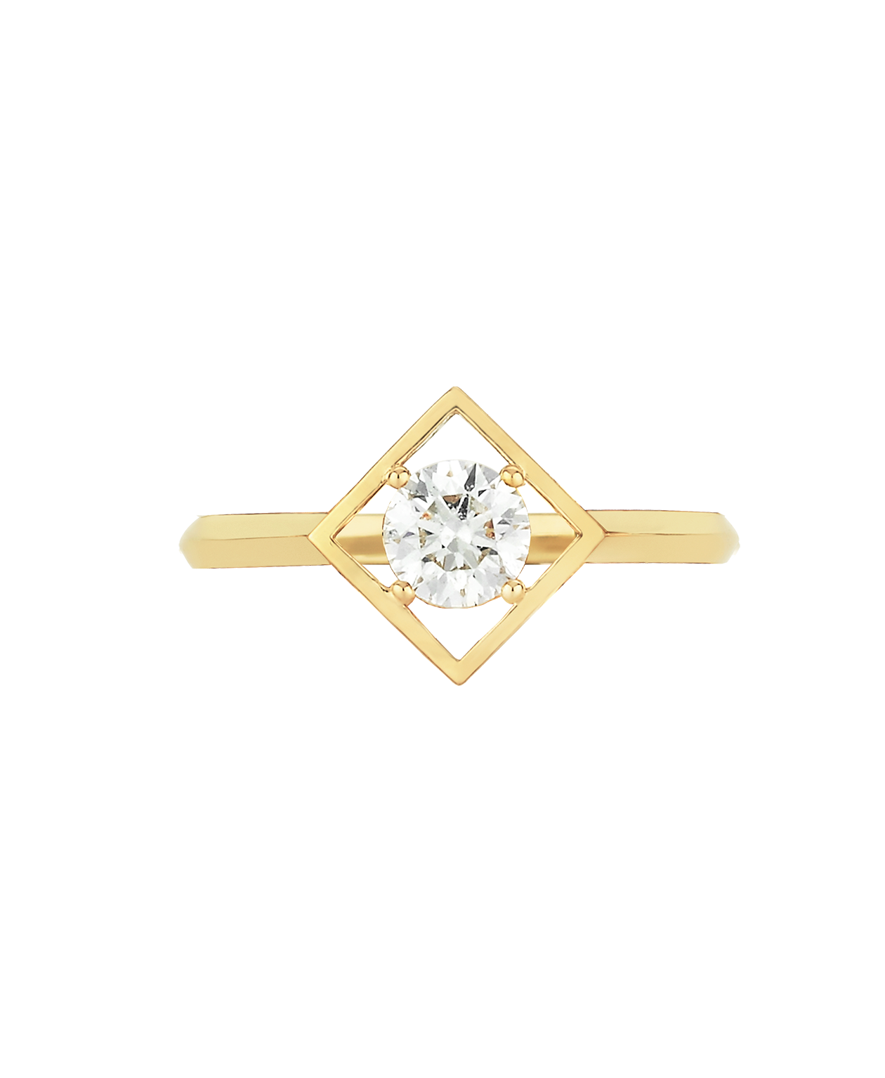 Freya Engagement Ring - 18k Yellow Gold, Round Brilliant Cut Lab Grown Diamond 0.71 carat