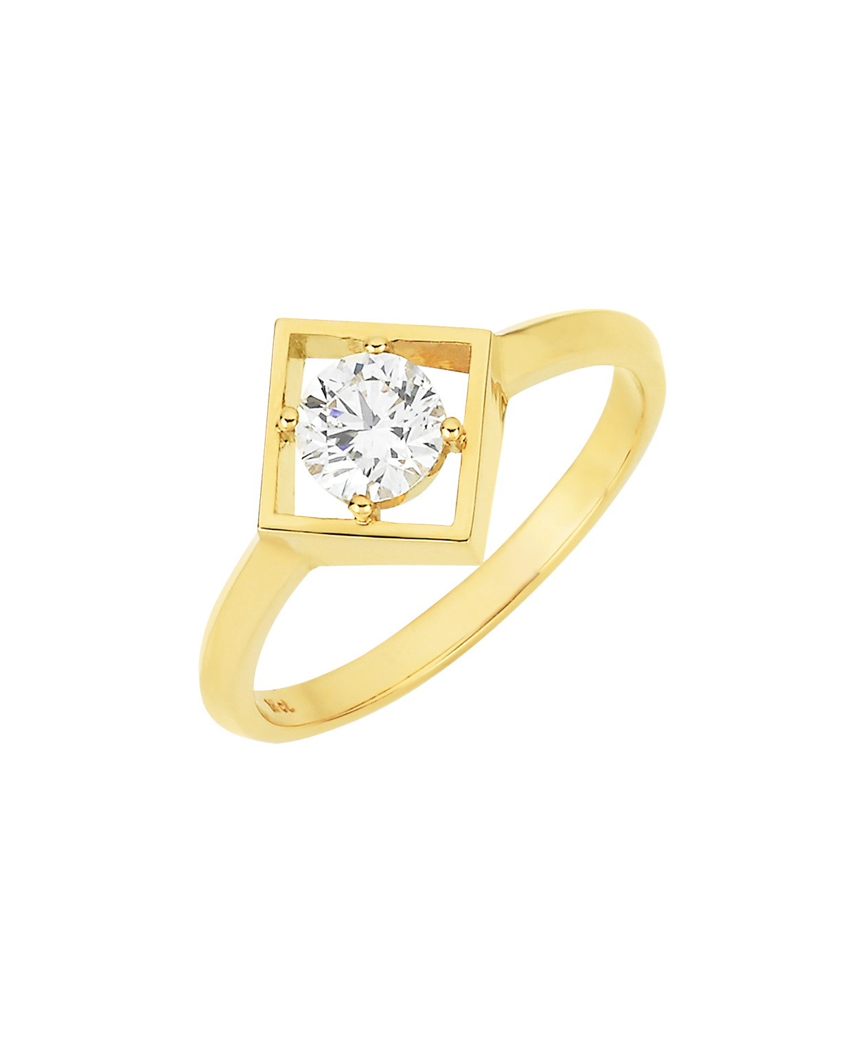 Freya Engagement Ring - 18k Yellow Gold, Round Brilliant Cut Lab Grown Diamond 0.71 carat