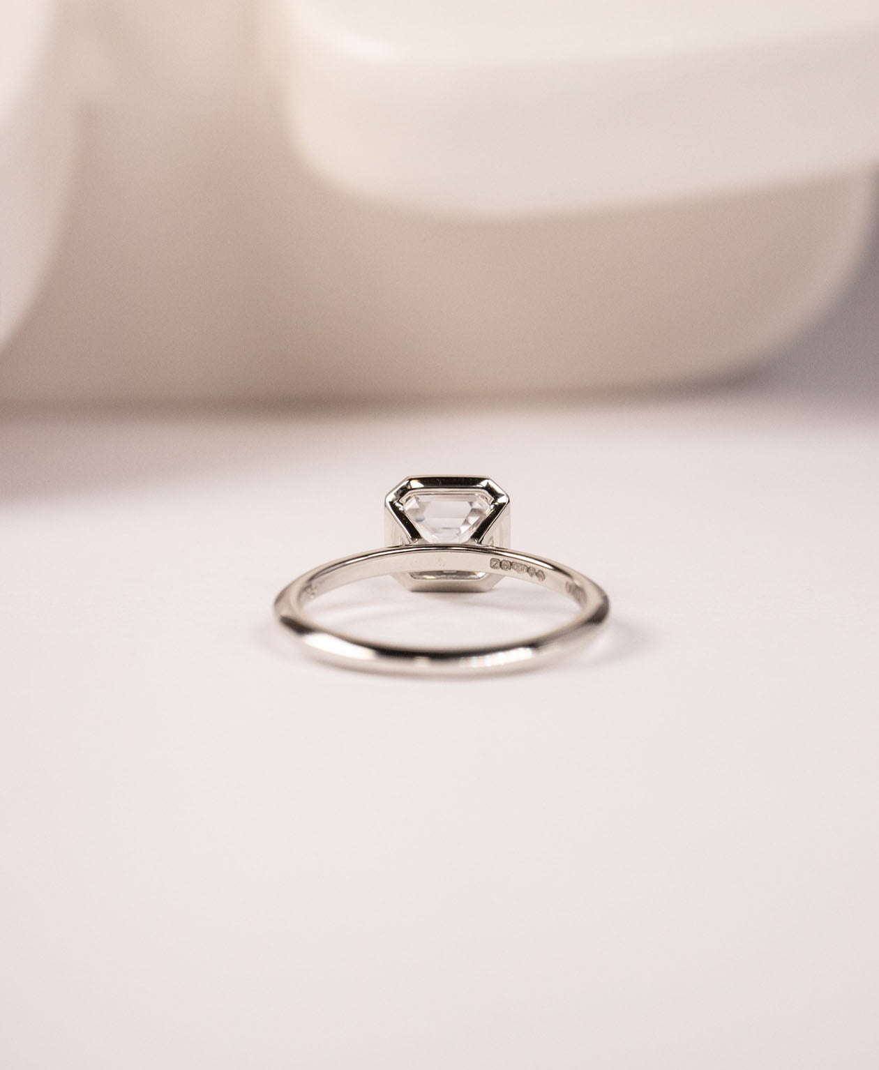 Frida Engagement Ring - Platinum, Square Emerald Cut Lab Grown Diamond 2.0 carat