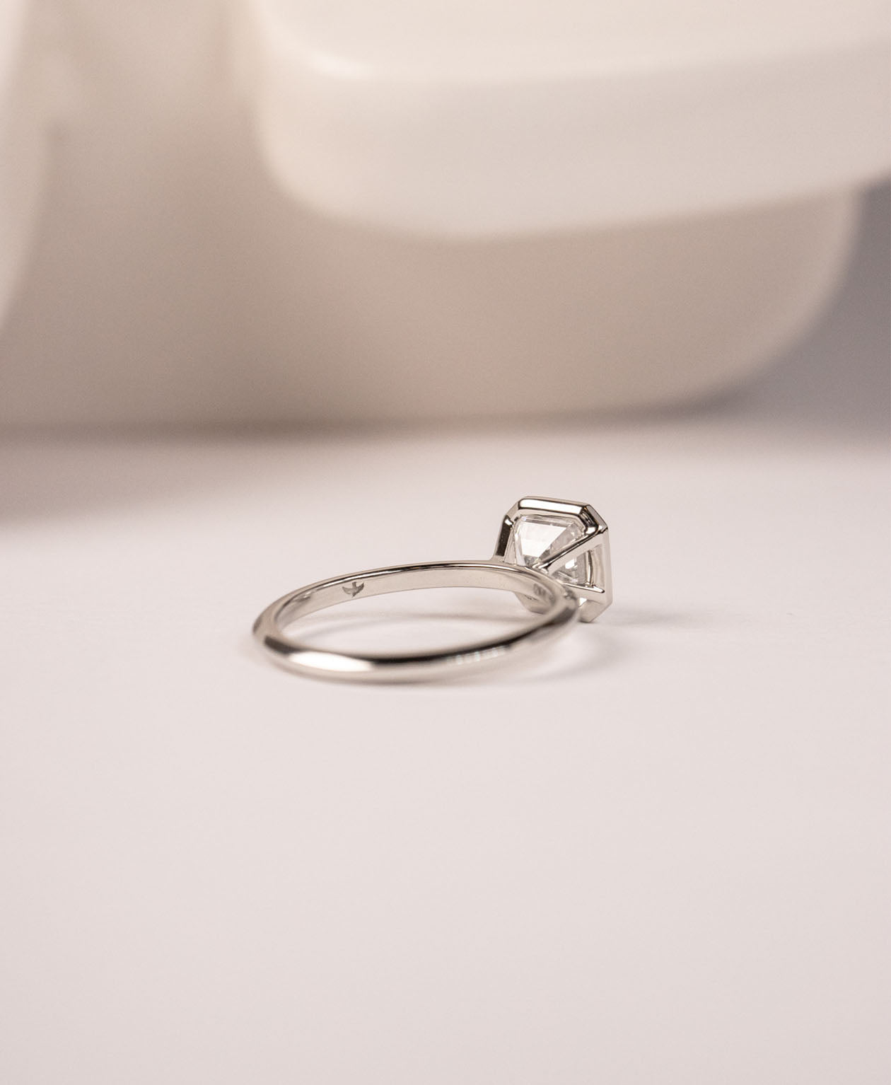 Frida Engagement Ring - Platinum, Square Emerald Cut Lab Grown Diamond 2.0 carat