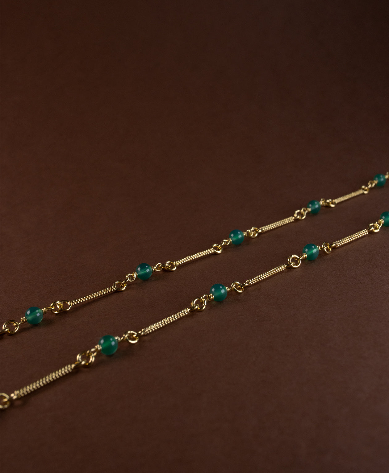 Clio Chain - 22k Gold Vermeil, Green Agate