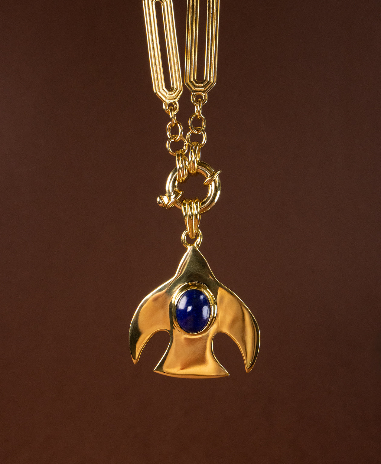 Moonbird Charm - 22k Gold Vermeil, Lapis Lazuli