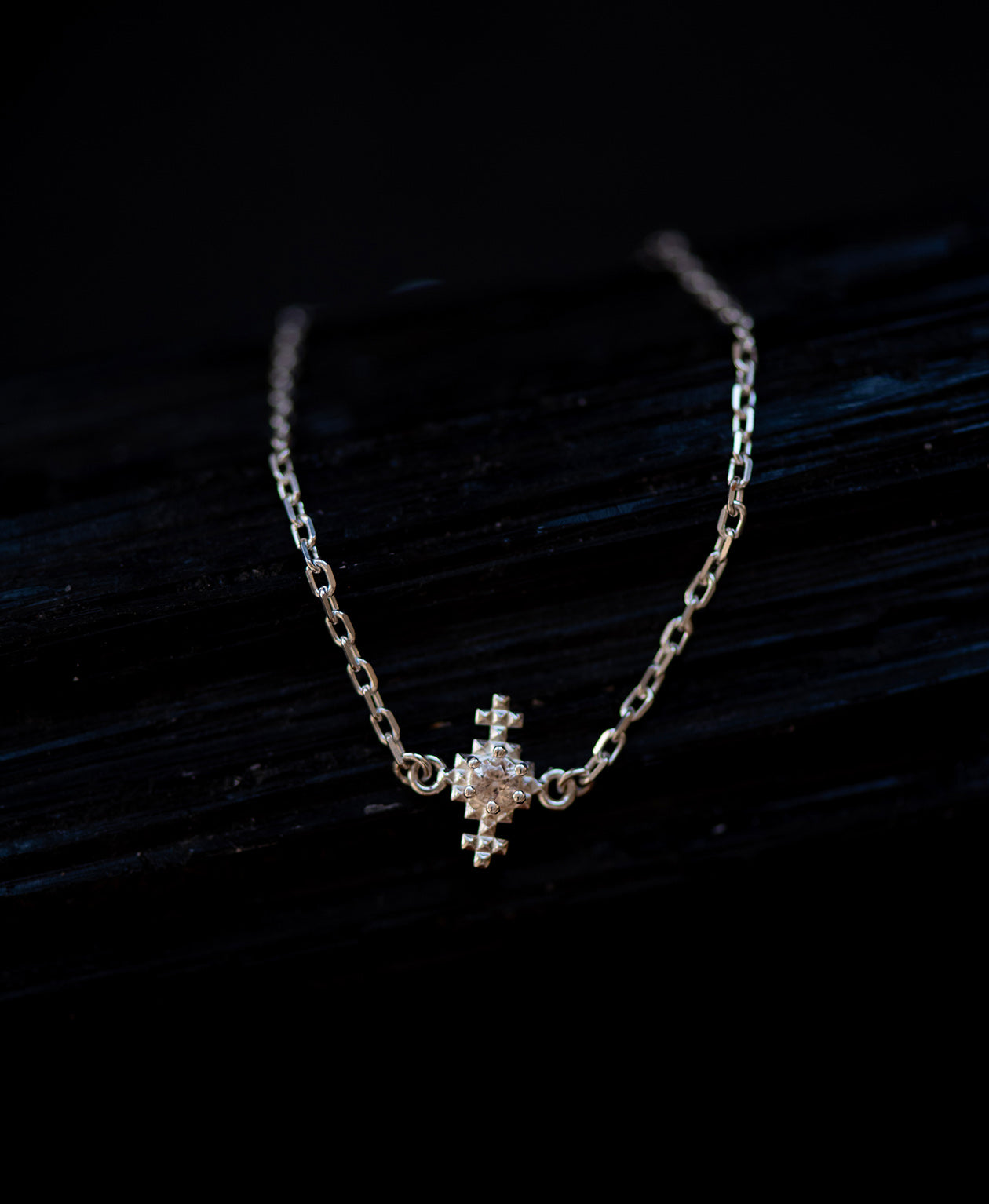 Indie Bracelet - 925 Sterling Silver, Peach Zircon