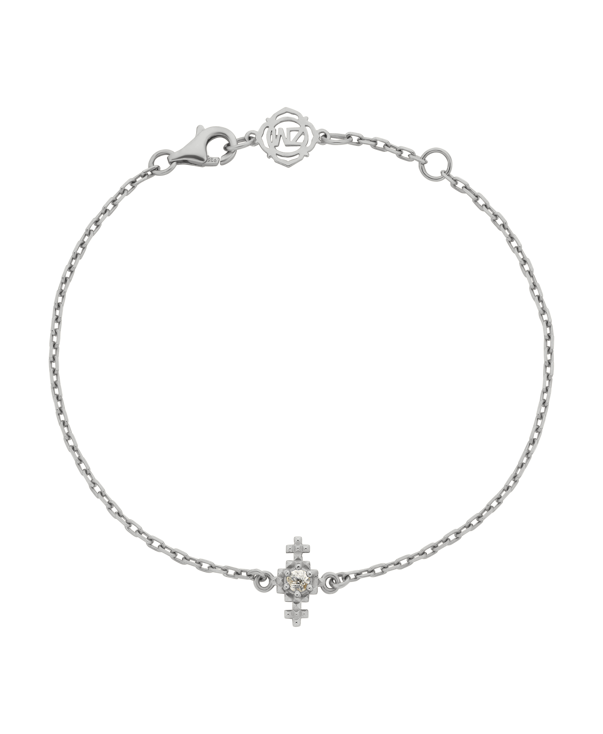 Indie Bracelet - 925 Sterling Silver, Peach Zircon