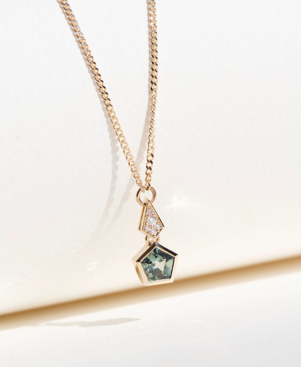 One of a Kind 455 - 9k Yellow Gold, Green Sapphire