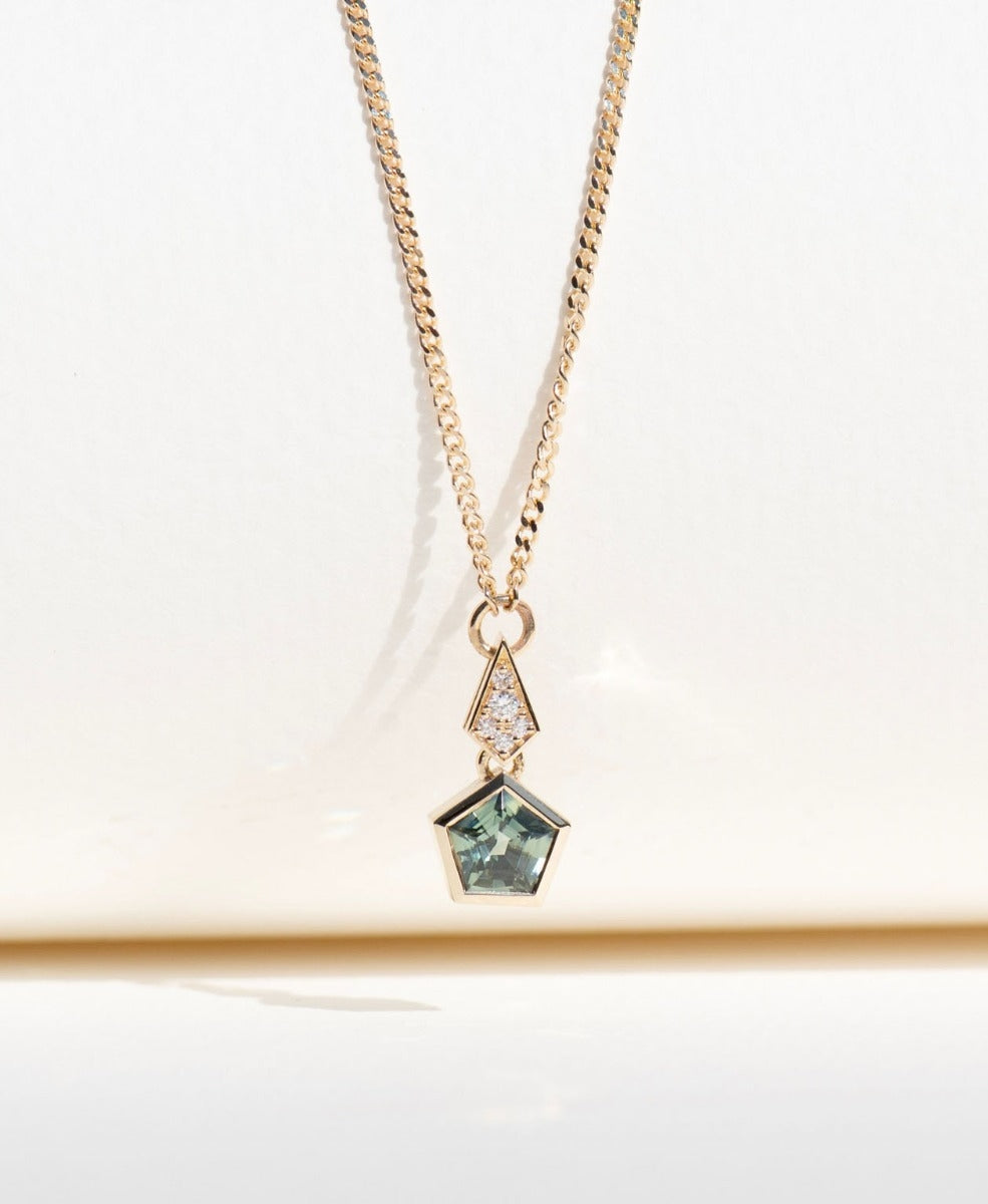 One of a Kind 455 - 9k Yellow Gold, Green Sapphire