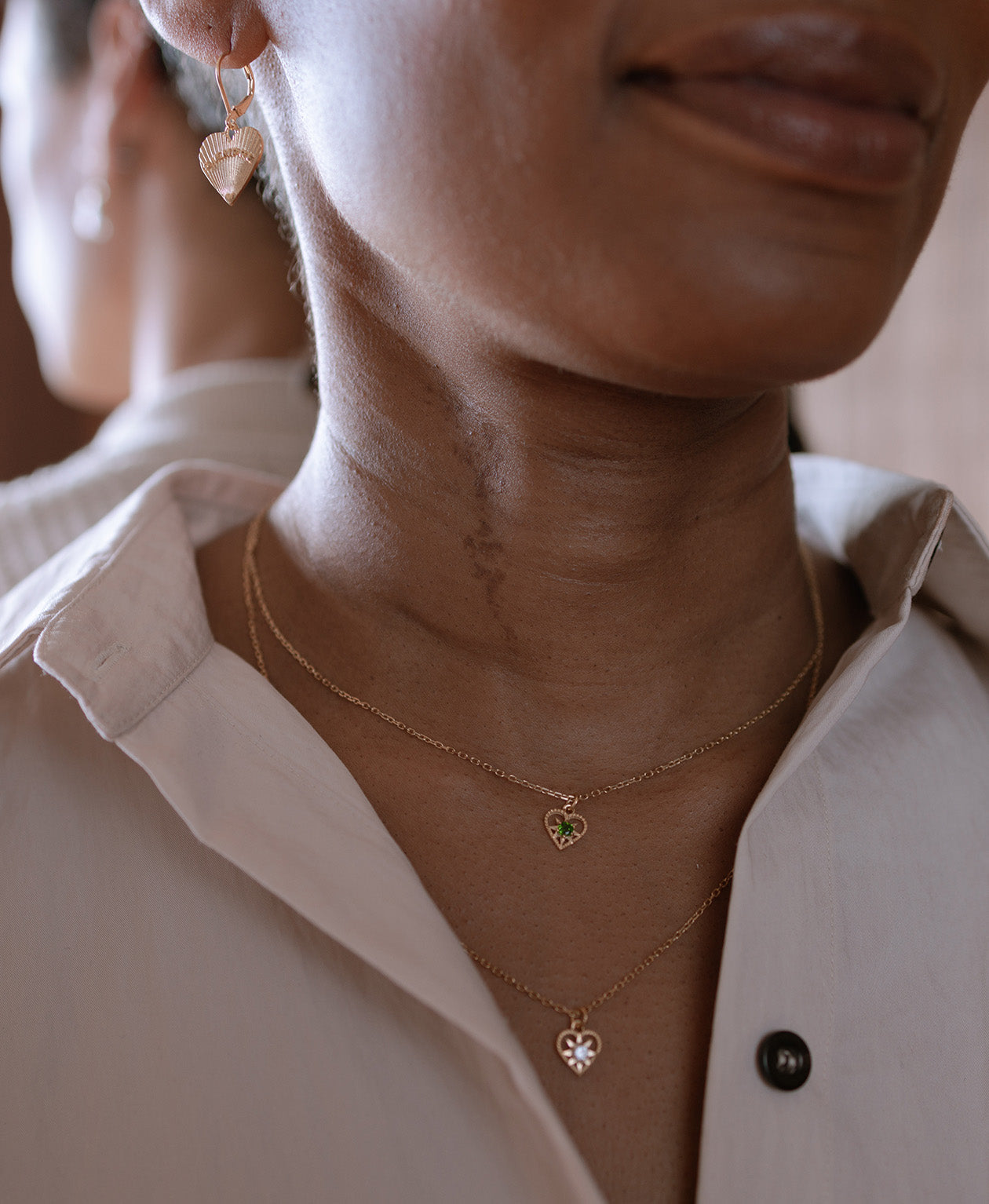 Kind Heart Necklace - 22k Gold Vermeil, Chrome Diopside