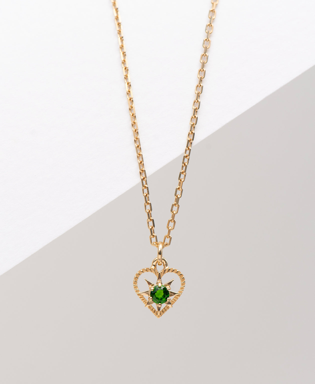 Kind Heart Necklace - 22k Gold Vermeil, Chrome Diopside