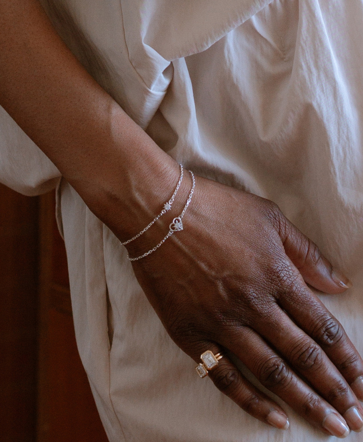 Kind Heart Bracelet - 925 Sterling Silver, White Zircon