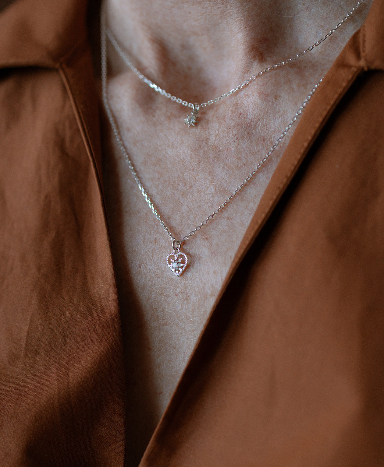 Kind Heart Necklace - 925 Sterling Silver, White Zircon