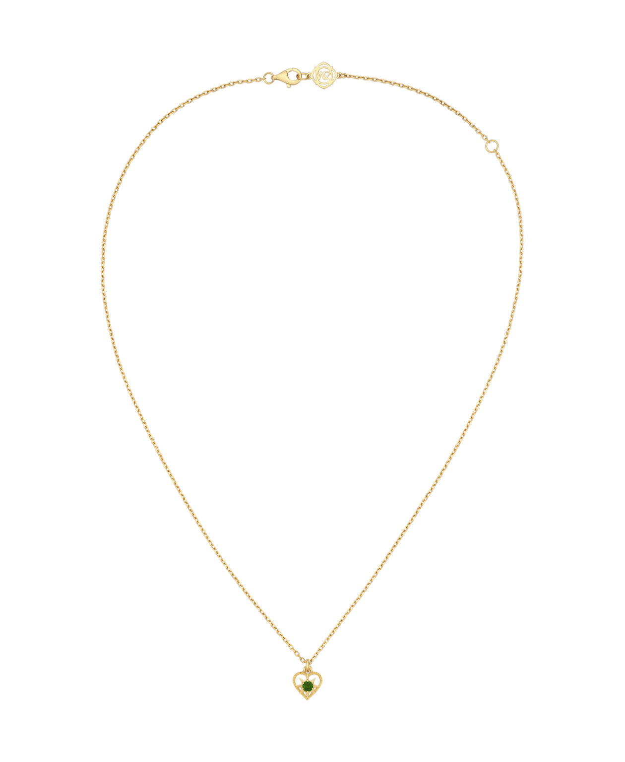 Kind Heart Necklace - 22k Gold Vermeil, Chrome Diopside